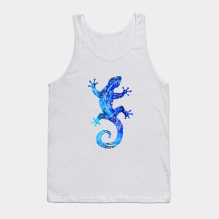 Blue Tribal Gecko Tank Top